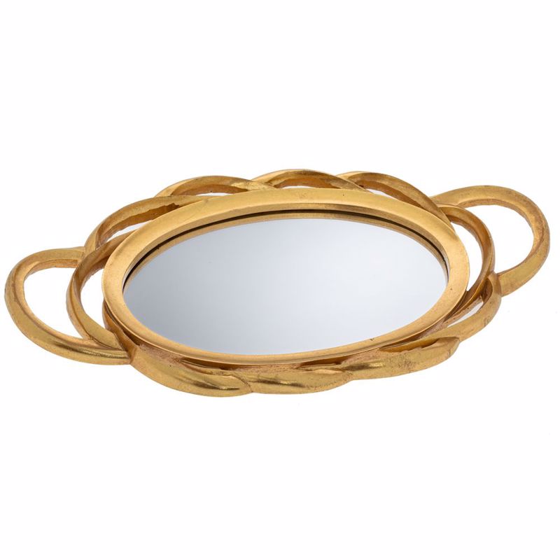 Iliadis - ΣΗΜΑΝΤΙΚΟ: Σε περίπτωση διαφοράς τιμής από το κατάστημα ισχύει παντα και μόνο η τιμή του καταστήματος Iliadis Δίσκος Resin Χρυσός Μπρονζέ με Επιφάνεια Καθρέπ