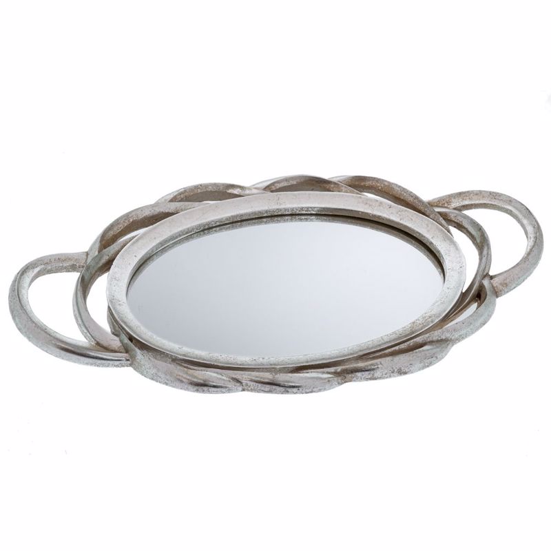 Iliadis Δίσκος Resin Ασημί με Επιφάνεια Καθρέπτη και Σχ