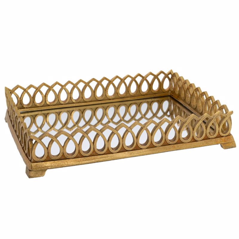 Iliadis - ΣΗΜΑΝΤΙΚΟ: Σε περίπτωση διαφοράς τιμής από το κατάστημα ισχύει παντα και μόνο η τιμή του καταστήματος Iliadis Δίσκος Ορθογώνιος Resin Χρυσός με Πλαίσιο 33x24