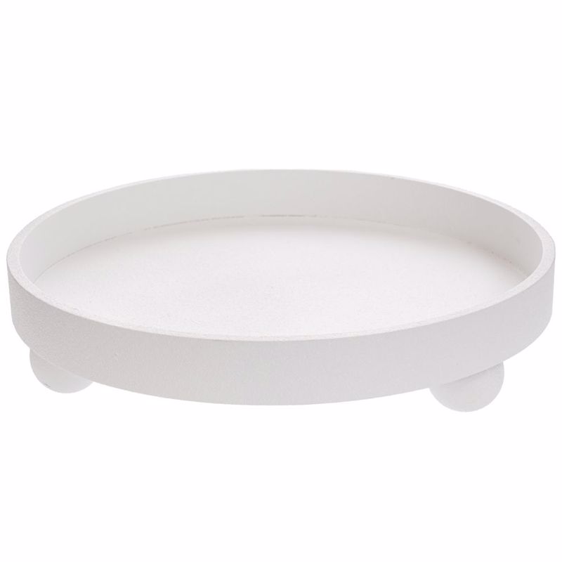 Iliadis Πιατέλα Ξύλινη Λευκή Στρογγυλή Φ35x8cm 90047