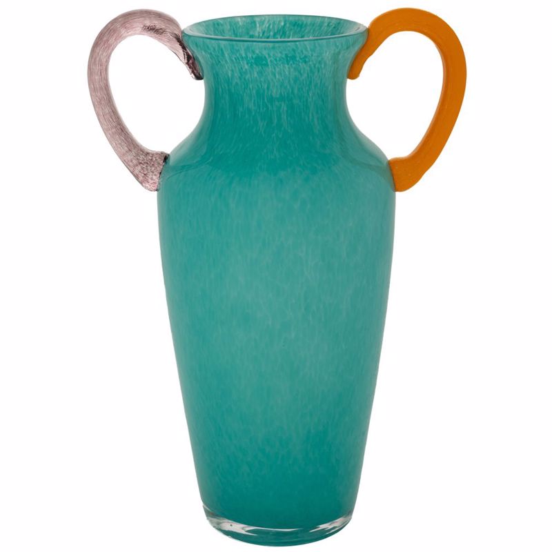 Iliadis Χειροποίητο Βάζο Γυάλινο Σιέλ 21x14x31cm 90111