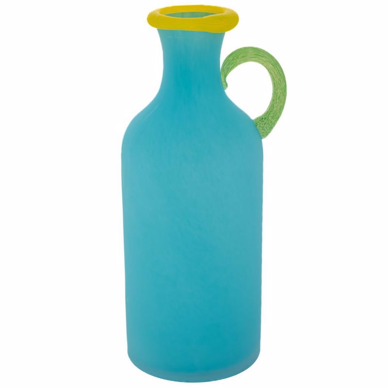 Iliadis Χειροποίητο Βάζο Γυάλινο Σιέλ 14x7x31cm 90118