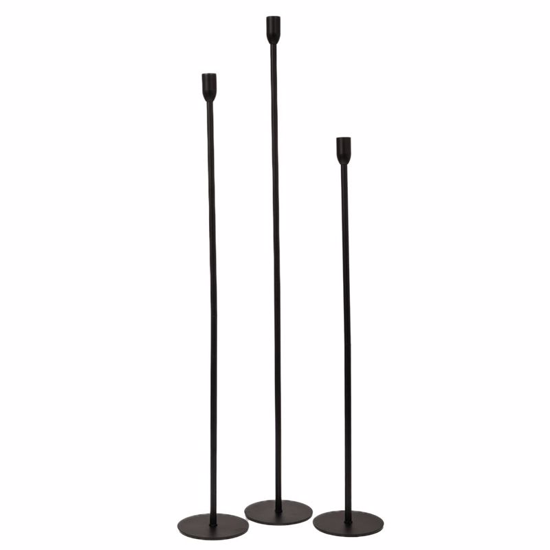 Iliadis Σετ των 3 Κηροπήγιο Μεταλλικό Μαύρο 85cm 90134