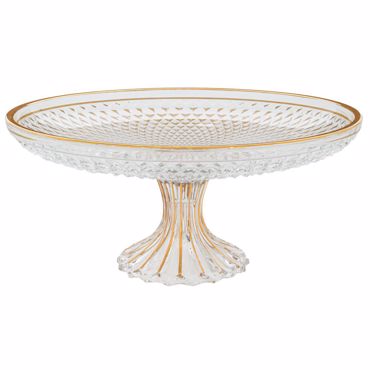 Iliadis Πιατέλα με Πόδι Γυάλινη με Χρυσή Ρίγα Φ30x13cm 90141