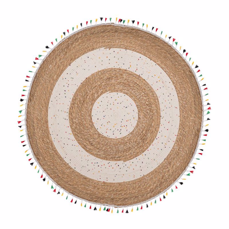 Iliadis - ΣΗΜΑΝΤΙΚΟ: Σε περίπτωση διαφοράς τιμής από το κατάστημα ισχύει παντα και μόνο η τιμή του καταστήματος Iliadis Στρογγυλό Χαλί Γιούτα με Κρόσσια Πολύχρωμα Φ100