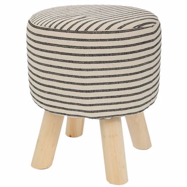 Iliadis Σκαμπό Υφασμάτινο με Ρίγες και Ξύλινα Πόδια Φ33x48cm 90229