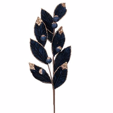 Iliadis Μπλε Βελούδινο Κλαδί με Glitter Μπάλες 65cm 90397