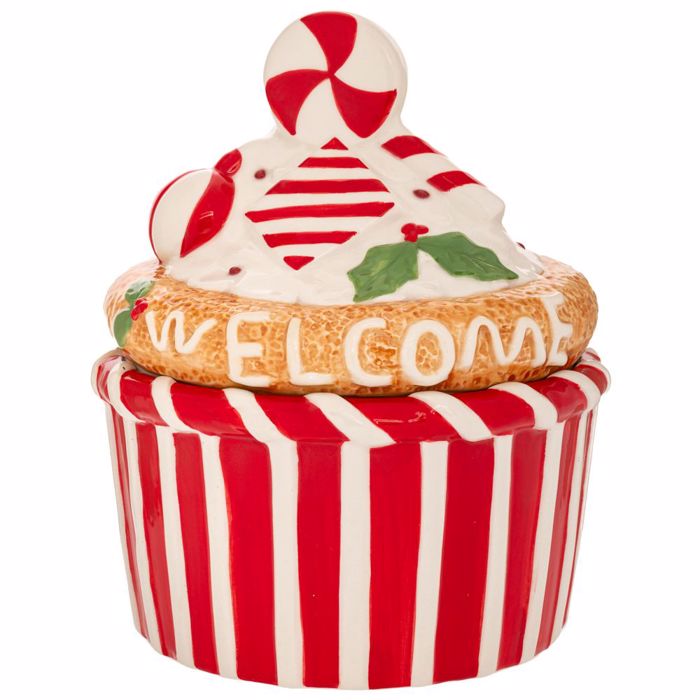 Iliadis Biskotiera se Sxima Xristougnniatiko Cupcake Kokkini/Lefki F18x22cm 90942