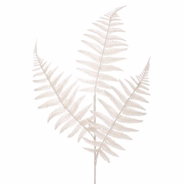 Iliadis Λευκό Κλαδί Φτέρη με Glitter 83cm 91419