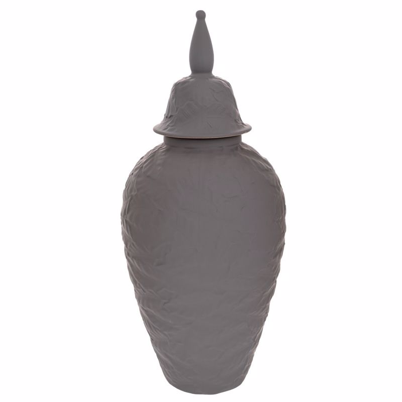 Iliadis Βάζο Κεραμικό Σκούρο Γκρι με Καπάκι Φ17x40cm 91