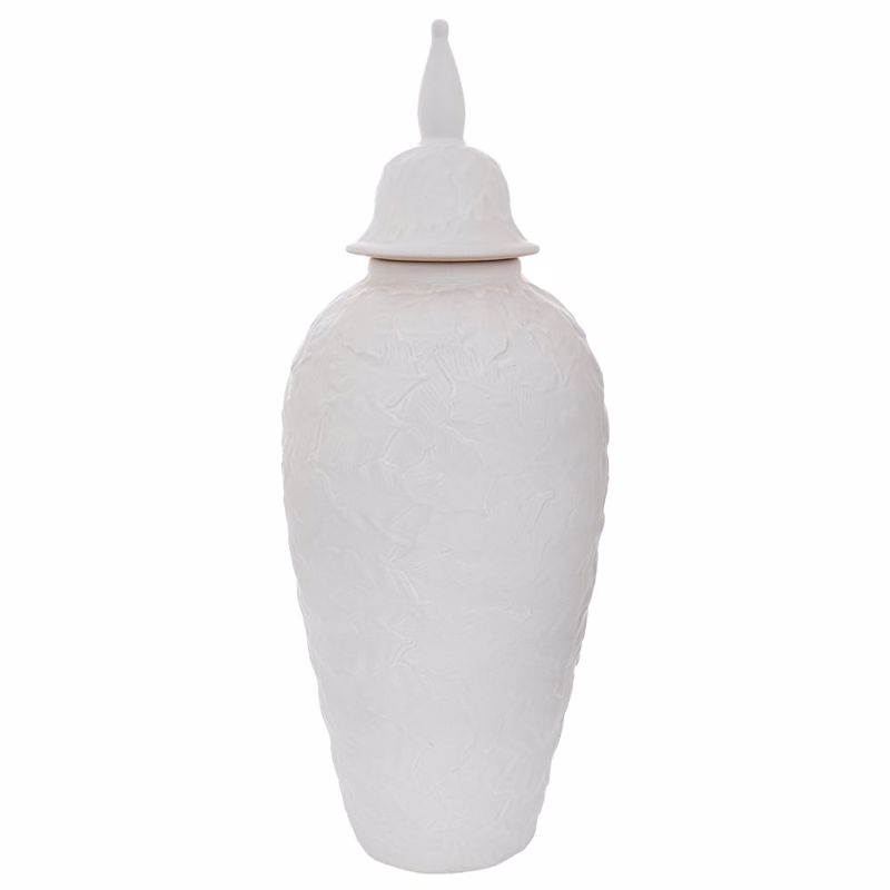 Διακοσμητικά Επιτραπέζια agiovlasitishome - ΣΗΜΑΝΤΙΚΟ: Σε περίπτωση διαφοράς τιμής από το κατάστημα ισχύει παντα και μόνο η τιμή του καταστήματος Iliadis Βάζο Κεραμικό Λευκό με Καπάκι Φ17x44cm 91514