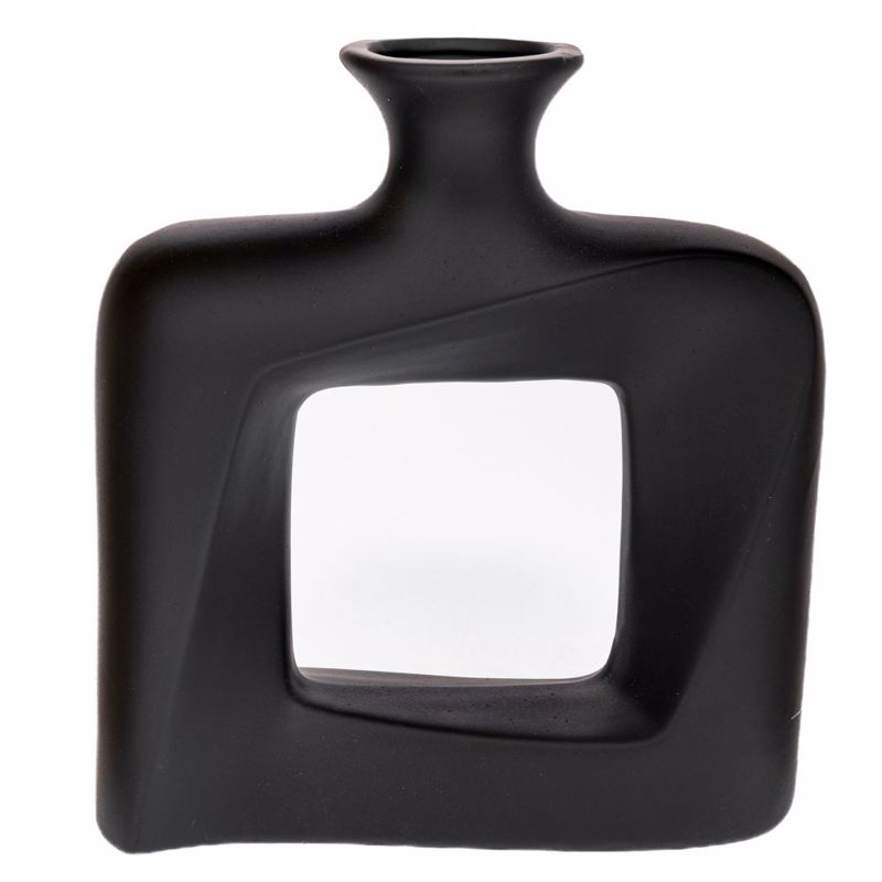 Iliadis Βάζο Κεραμικό Μαύρο 21x7x23cm 91524