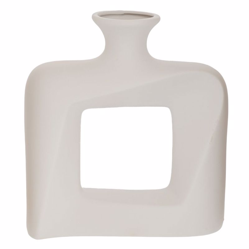 Iliadis Βάζο Κεραμικό Λευκό 21x7x23cm 91526