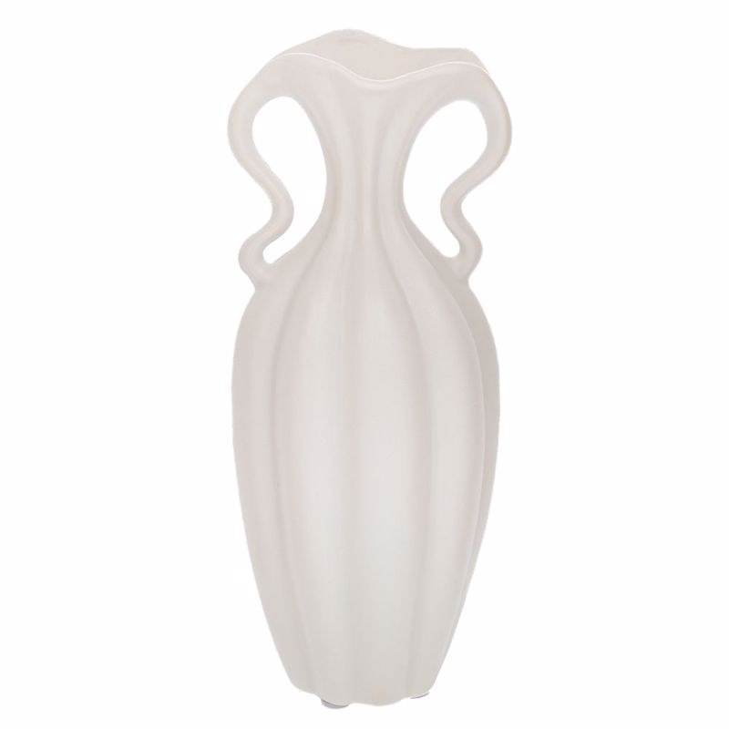 Iliadis Βάζο Κεραμικό Λευκό σε Σχήμα Κολοκύθας Φ13x30cm