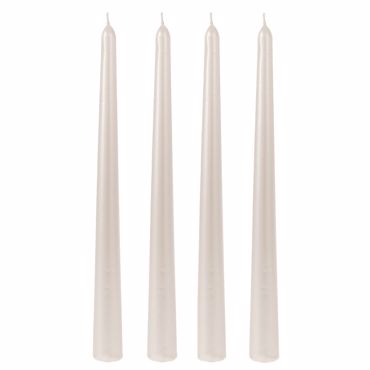 Iliadis Σετ των 4 Κερί Βενετσιάνικο Μεταλλιζέ Λευκό 25cm 91595