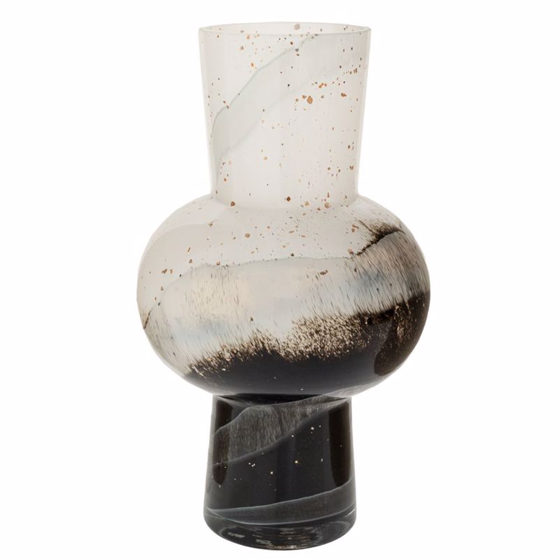 Iliadis Βάζο Γυάλινο Ασπρόμαυρο Φ24x40cm 91632