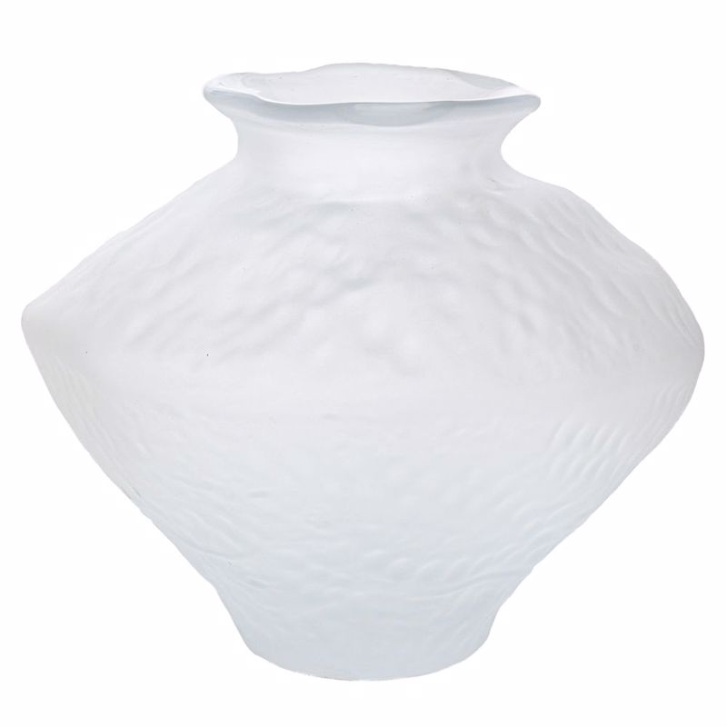 Iliadis - ΣΗΜΑΝΤΙΚΟ: Σε περίπτωση διαφοράς τιμής από το κατάστημα ισχύει παντα και μόνο η τιμή του καταστήματος Iliadis Βάζο Γυάλινο Λευκό Ματ Φ30x25cm 91649