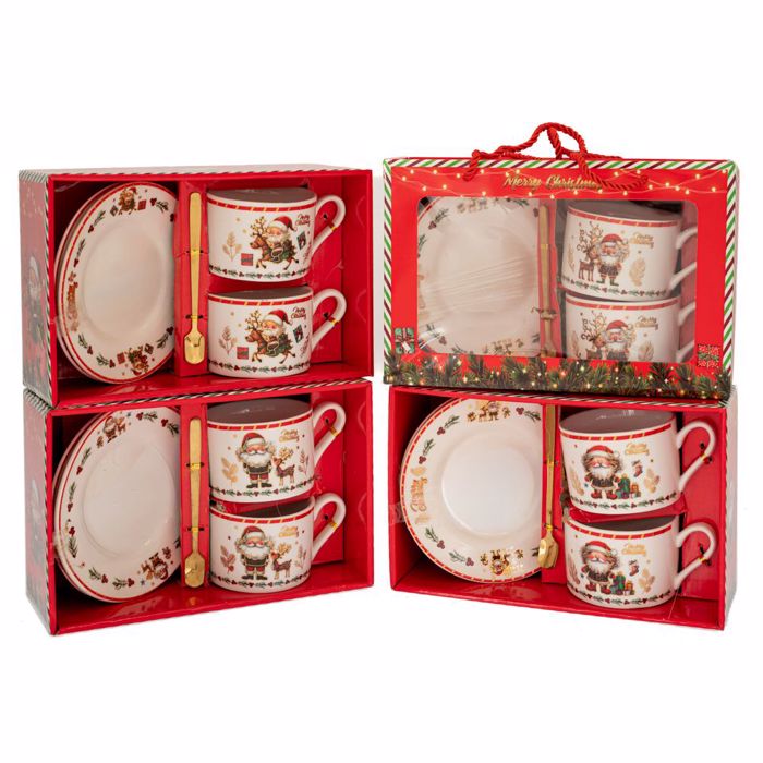  SET 2 XRISTOuGNNIATIKI KERAMIKI KOuPA ME PIATAKI AND KOuTALI SE KOuTI DOROu 3 SXEDIA 150ml