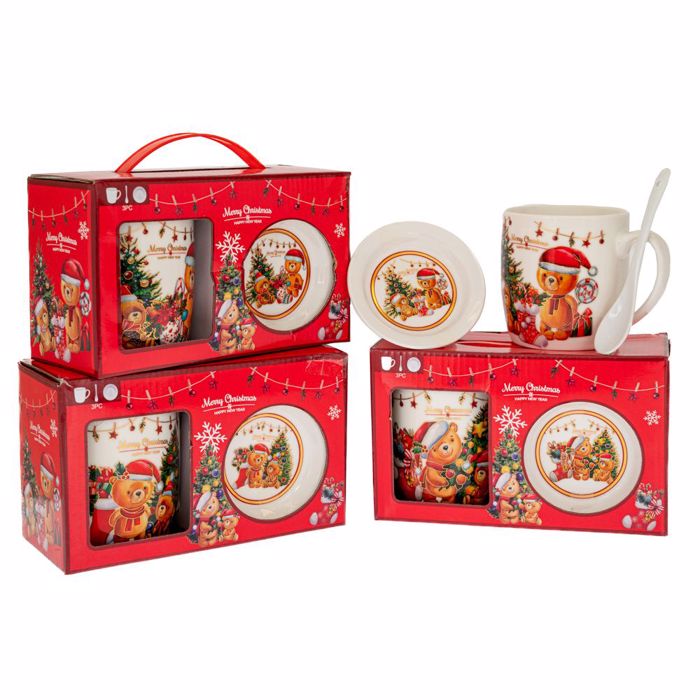  SET 2 KERAMIKI KOuPA ME ARKOuDAKI ME PIATAKI AND KOuTALAKI SE KOuTI DOROu 4 SXEDIA 300ml