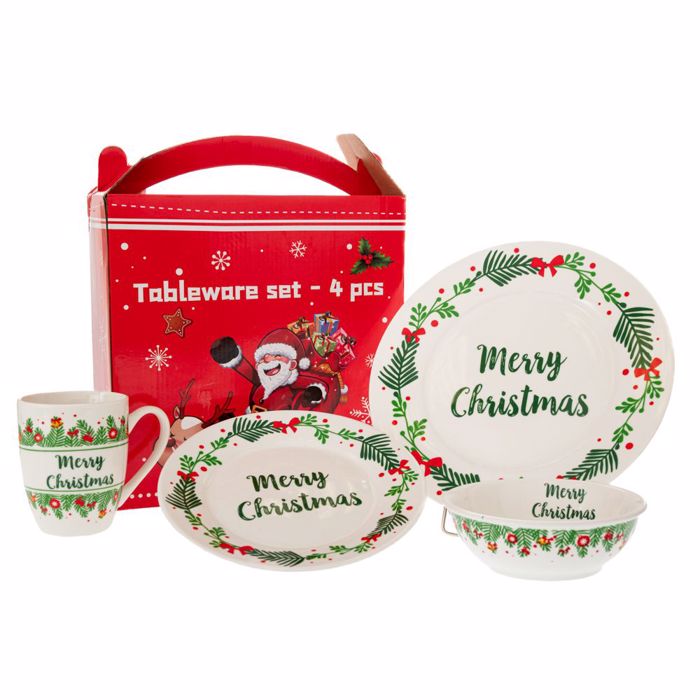 SET 4 KERAMIKO SERBITSIO MERRY CHRISTMAS