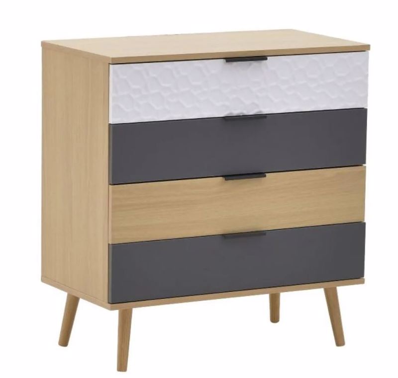 Inart Συρταριέρα Ξύλινη Natural Γκρι Λευκή 75Χ39Χ80εκ 3