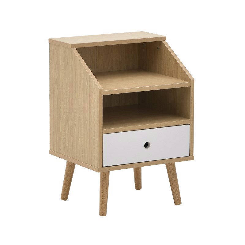 Έπιπλα Κρεβατοκάμαρας Agiovlasitishome - ΣΗΜΑΝΤΙΚΟ: Σε περίπτωση διαφοράς τιμής από το κατάστημα ισχύει παντα και μόνο η τιμή του καταστήματος Inart Κομοδίνο Ξύλινο Natural Λευκό 40Χ35Χ60εκ 3-50-020