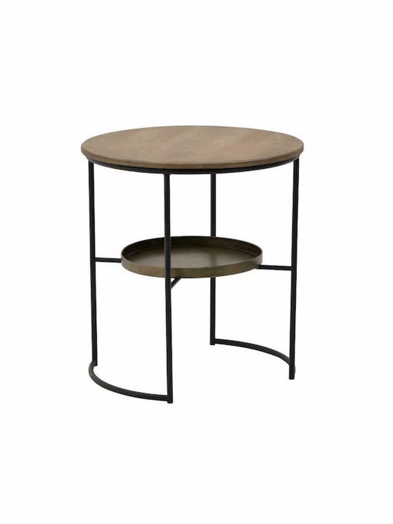 InArt - ΣΗΜΑΝΤΙΚΟ: Σε περίπτωση διαφοράς τιμής από το κατάστημα ισχύει παντα και μόνο η τιμή του καταστήματος Inart Τραπέζι Σαλονιού Μεταλλικό/Ξύλινο Φυσικό/Μαύρο Φ6