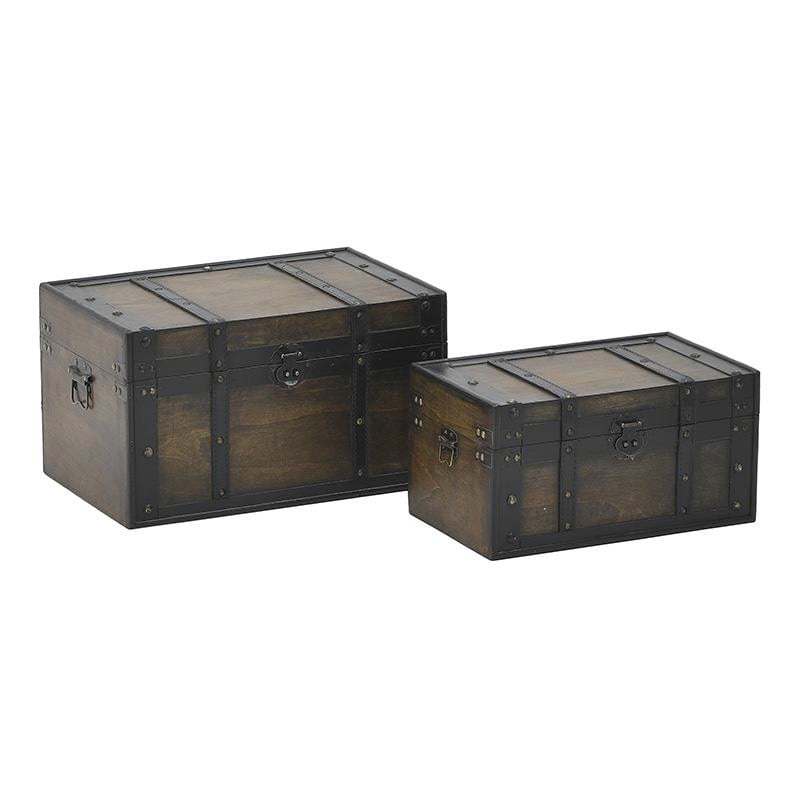 INART ΣΕΤ ΤΩΝ 2 ΜΠΑΟΥΛΟ ΞΥΛΙΝΟ NATURAL/ΜΑΥΡΟ 45Χ28Χ26 3-50-408-0007