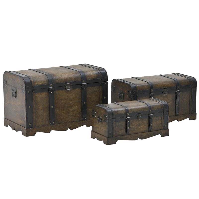 INART ΣΕΤ ΤΩΝ 3 ΜΠΑΟΥΛΟ ΞΥΛΙΝΟ NATURAL/ΜΑΥΡΟ 80Χ47Χ49 3-50-408-0008