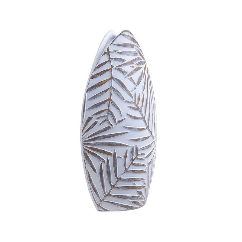 INART ΒΑΖΟ POLYRESIN ΛΕΥΚΟ/ΜΠΕΖ 17X10X36 3-70-194-0047