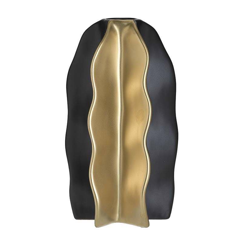 INART ΒΑΖΟ ΚΕΡΑΜΙΚΟ ΜΑΥΡΟ/ΧΡΥΣΟ 23X20X40 3-70-266-0024