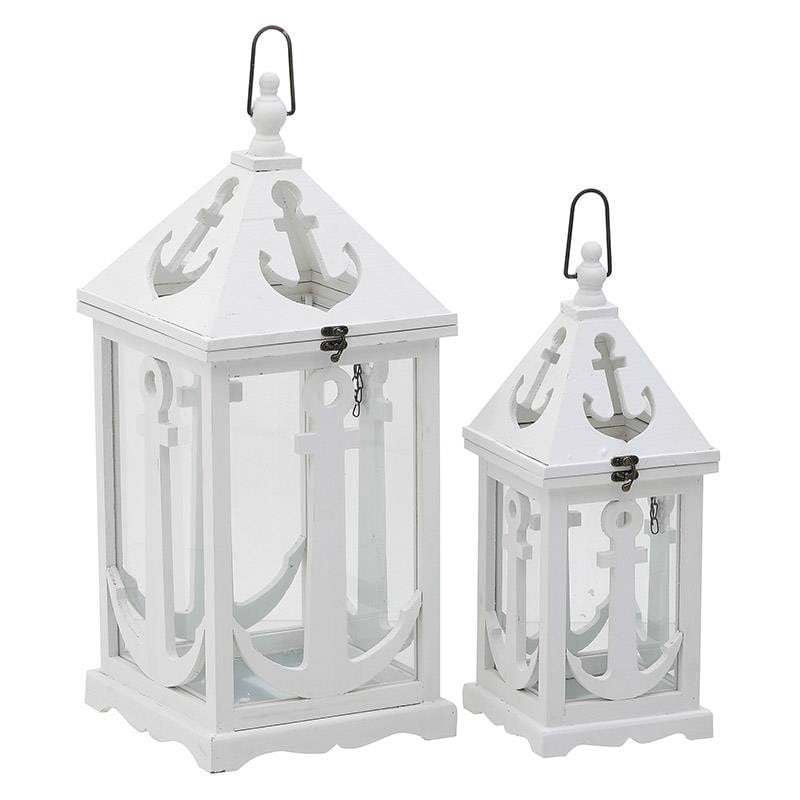INART ΣΕΤ ΤΩΝ 2 ΦΑΝΑΡΙ ΞΥΛΙΝΟ ΛΕΥΚΟ/NATURAL 26X26X62 3-70-319-0040