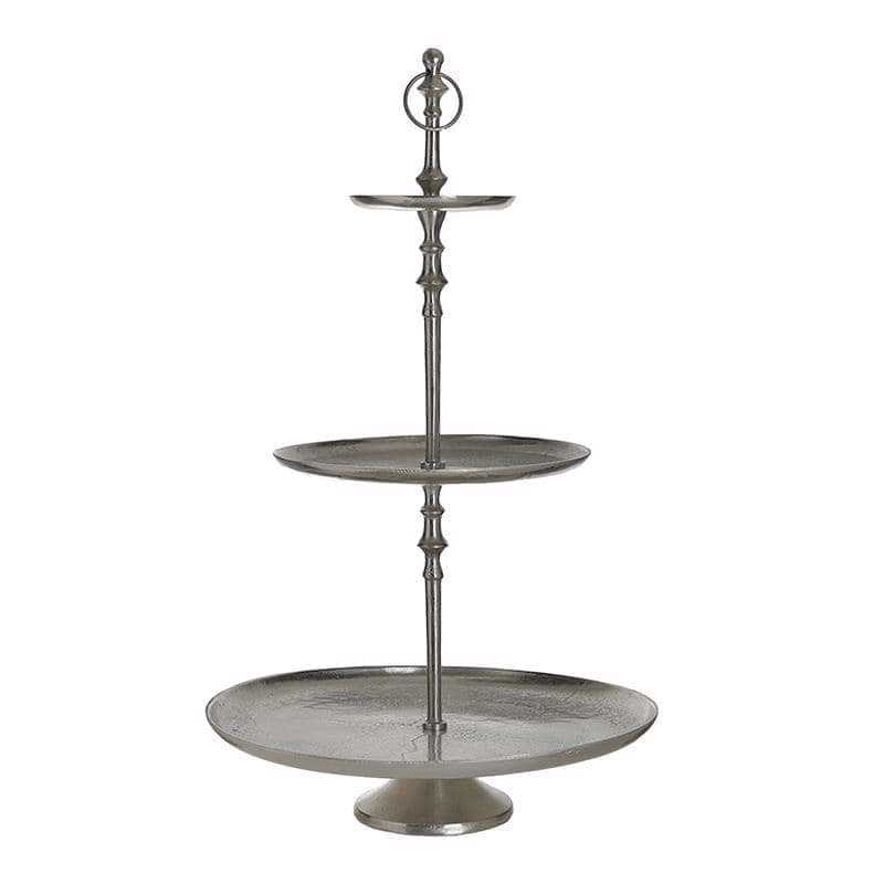 InArt - ΣΗΜΑΝΤΙΚΟ: Σε περίπτωση διαφοράς τιμής από το κατάστημα ισχύει παντα και μόνο η τιμή του καταστήματος Inart Ορντερβιέρα 3Οροφη Μεταλλική Ασημί Φ42Χ70 3-70-35