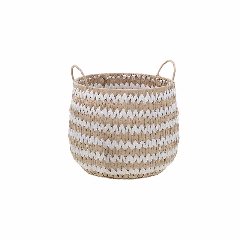 Διακοσμητικά Επιτραπέζια agiovlasitishome - ΣΗΜΑΝΤΙΚΟ: Σε περίπτωση διαφοράς τιμής από το κατάστημα ισχύει παντα και μόνο η τιμή του καταστήματος INART Διακοσμητικό Καλάθι Ψάθινο Φυσικό/Λευκό Φ33Χ27