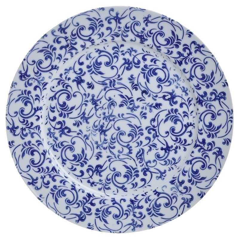 Inart Πιατέλα Κεραμική Μπλε/Άσπρη Δ29Χ3 3-70-830-0020