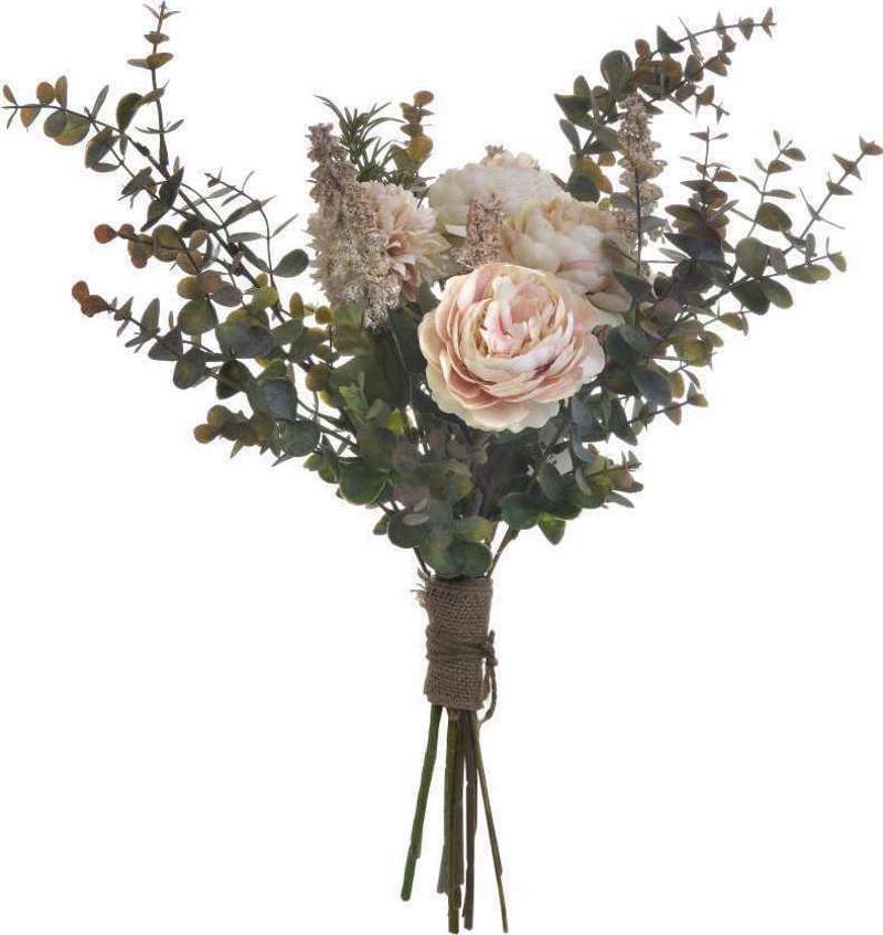 Inart Τεχνητό Διακοσμητικό Μπουκέτο Λουλουδιών Κρεμ Y37 3-85-084-0134