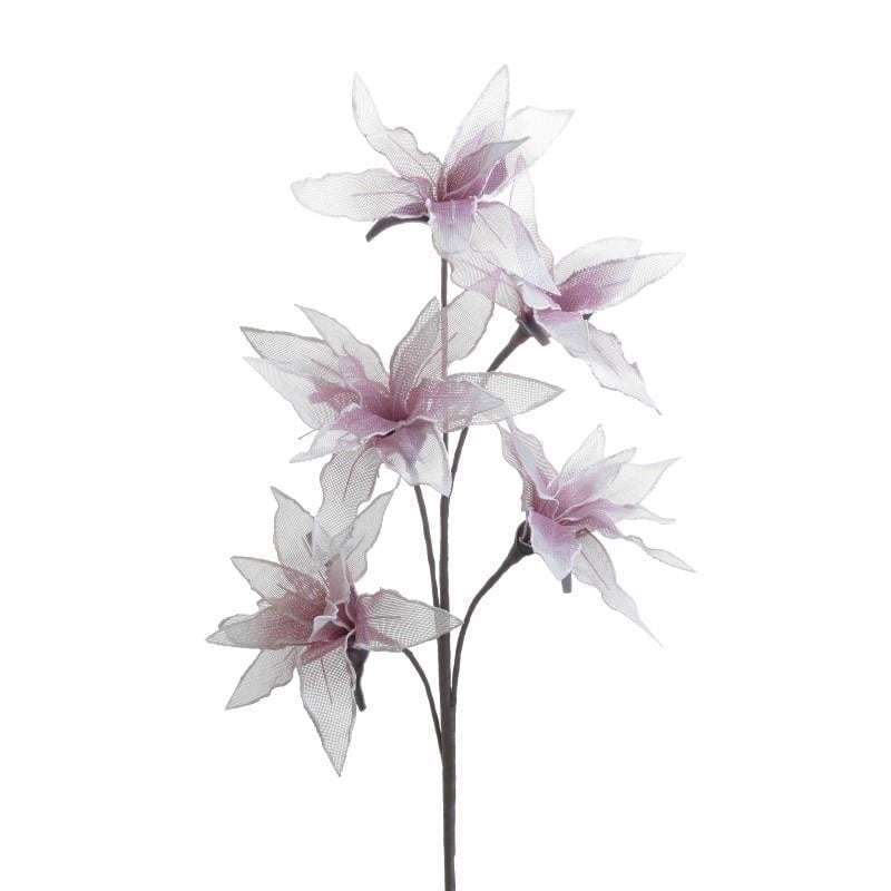 Inart Κλαδί Λουλούδι Λευκό Μωβ Υ116EK 3-85-246-0216