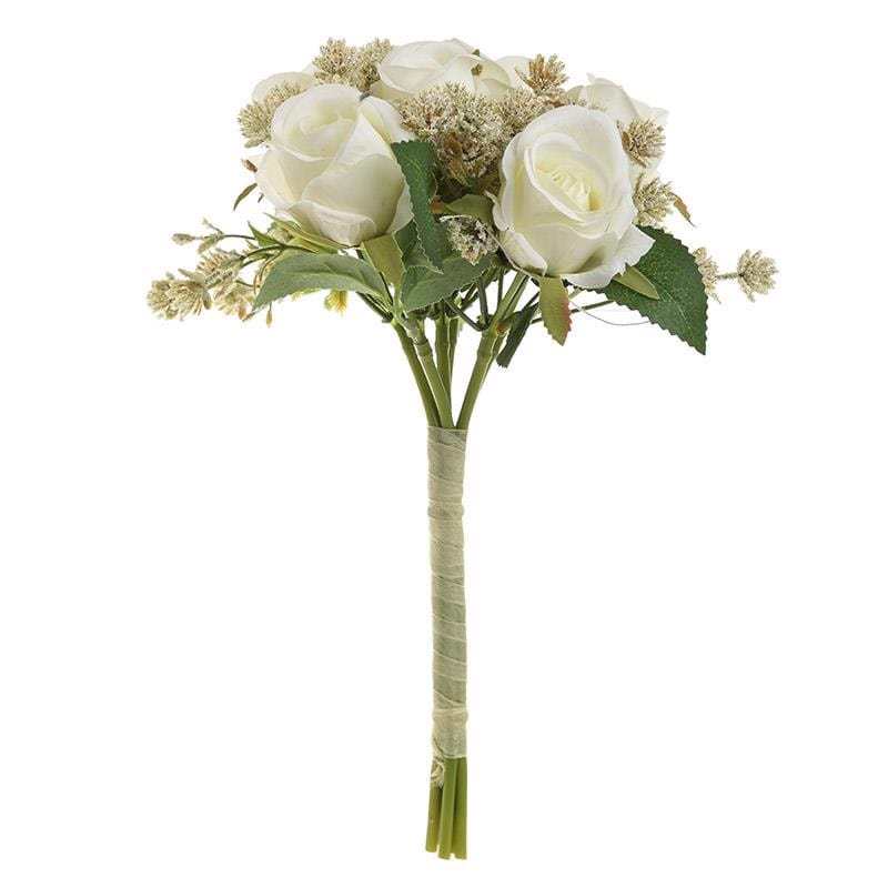 Inart Λουλούδι/Μπουκέτο PL/Υφασμάτινο Λευκό Υ30 3-85-505-0085