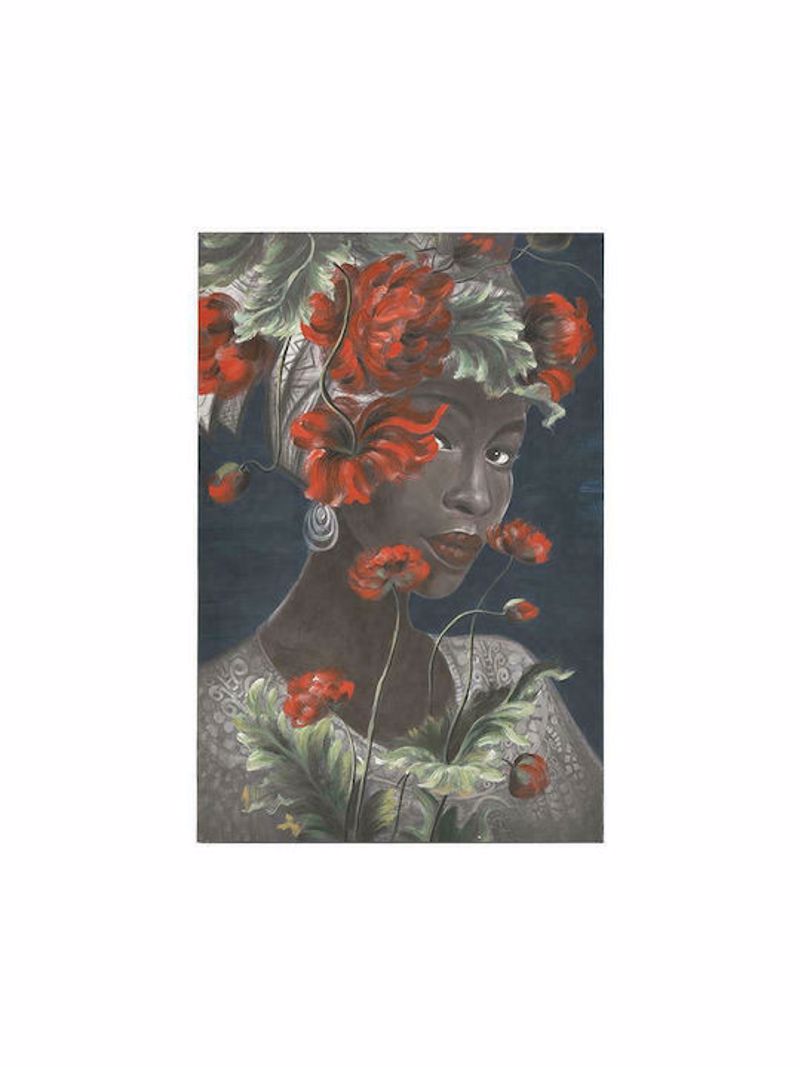 InArt - ΣΗΜΑΝΤΙΚΟ: Σε περίπτωση διαφοράς τιμής από το κατάστημα ισχύει παντα και μόνο η τιμή του καταστήματος Inart Πίνακας Καμβάς Γυναικεία Φιγούρα Λουλούδια 60Χ90ε