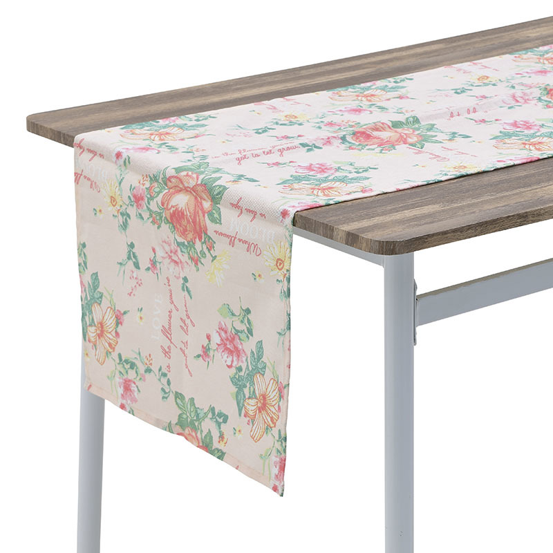 Inart Τραβέρσα Υφασμάτινη Λουλούδια 40Χ180 6-40-121-008