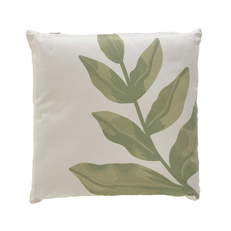 Μαξιλάρια διακοσμητικά agiovlasitishome - ΣΗΜΑΝΤΙΚΟ: Σε περίπτωση διαφοράς τιμής από το κατάστημα ισχύει παντα και μόνο η τιμή του καταστήματος Click Μαξιλάρι Printed ''Φύλλο'' Βαμβακερό Λευκό/Πράσιν
