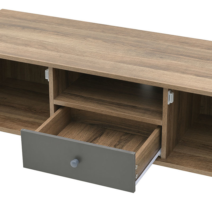 Inart Έπιπλο Tv Μελαμίνης Natural/Γκρι 120X39X45 6-50-308-0016 Inart Epiplo Tv Melaminis Natural/Ggri 120X39X45 6-50-308-0016
