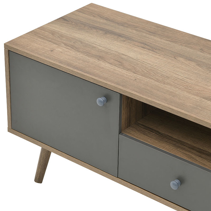 Inart Έπιπλο Tv Μελαμίνης Natural/Γκρι 120X39X45 6-50-308-0016 Inart Epiplo Tv Melaminis Natural/Ggri 120X39X45 6-50-308-0016