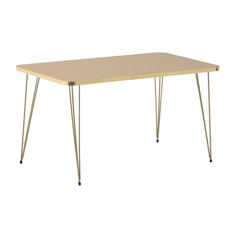 Inart Τραπέζι Σαλονιού Ξύλινο/Μεταλλικό Natural/Χρυσό 9