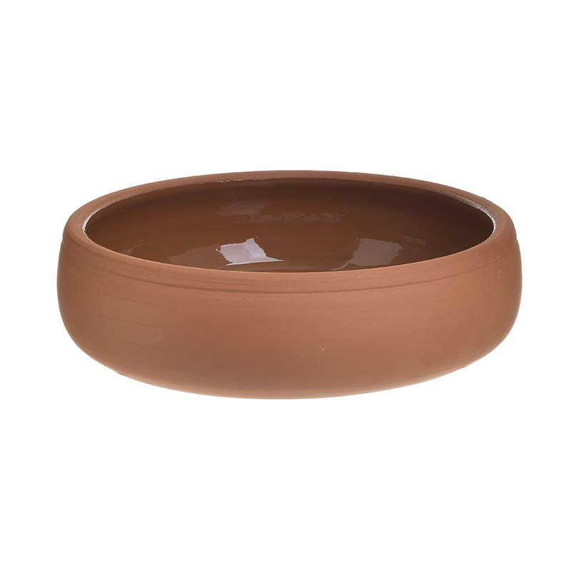 Inart Σκεύος Φούρνου Πυρίμαχο Κεραμικό Καφέ Φ26X7.5 6-60-008-0011