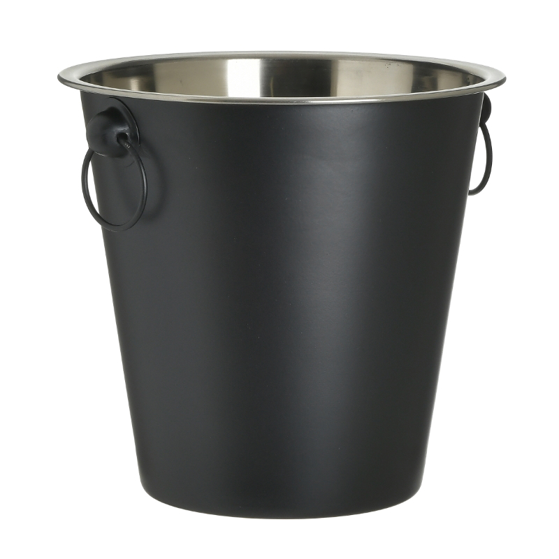 Click Σαμπανιέρα Μεταλλική Ασημί/Μαύρη Φ22x21cm 6-60-560-0185