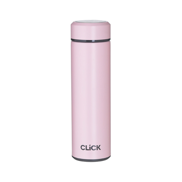 Click Θερμός Μεταλλικός Ροζ 450ml Φ7x23cm 6-60-624-0001