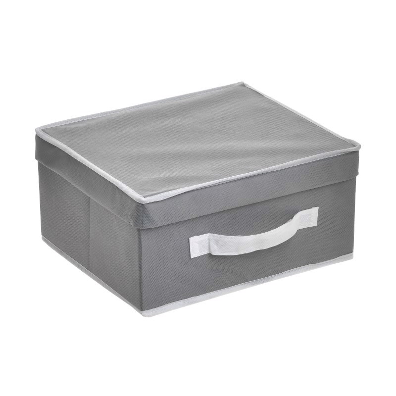 Inart Κουτί Αποθήκευσης Υφασμάτινο Γκρι 33Χ28Χ15 6-70-373-0014