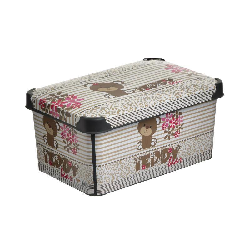 Click - ΣΗΜΑΝΤΙΚΟ: Σε περίπτωση διαφοράς τιμής από το κατάστημα ισχύει παντα και μόνο η τιμή του καταστήματος Click Κουτί Αποθήκευσης Teddy PL Εκρού/Καφέ 34X22X16 6-