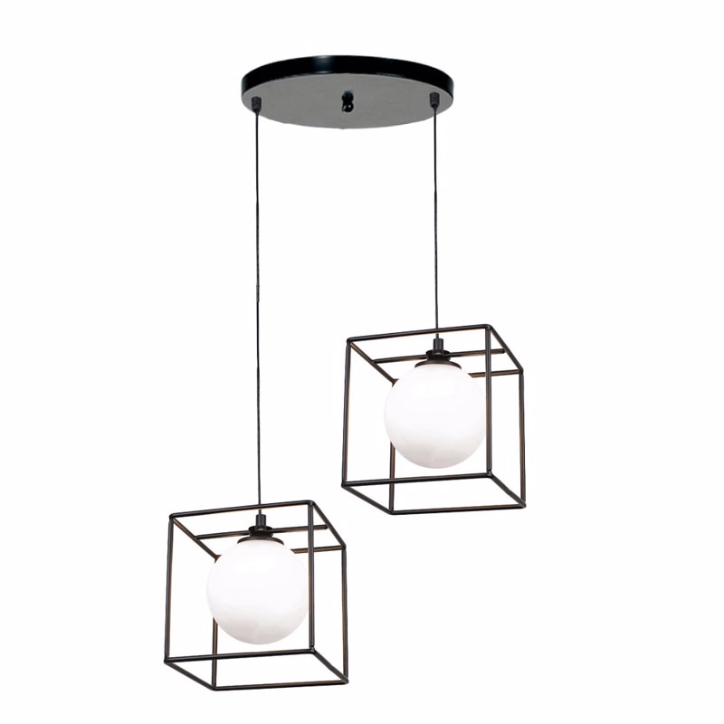 InLight Κρεμαστό δίφωτο φωτιστικό σε μαύρη απόχρωση και